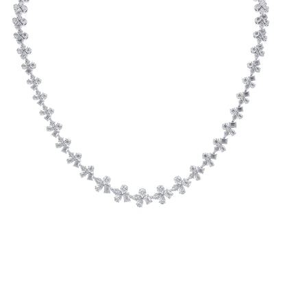 MICHAEL M Fashion Necklaces 18K White Gold Montage Cluster Riviera Necklace CN403