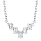 MICHAEL M Fashion Necklaces 18K White Gold Montage Emerald Cut Diamond Chevron Necklace P554
