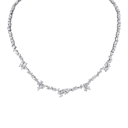 MICHAEL M Fashion Necklaces 18K White Gold Montage Eternity Tennis Necklace CN358