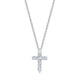 MICHAEL M Fashion Necklaces 18K White Gold Montage Small Diamond Cross Pendant P414