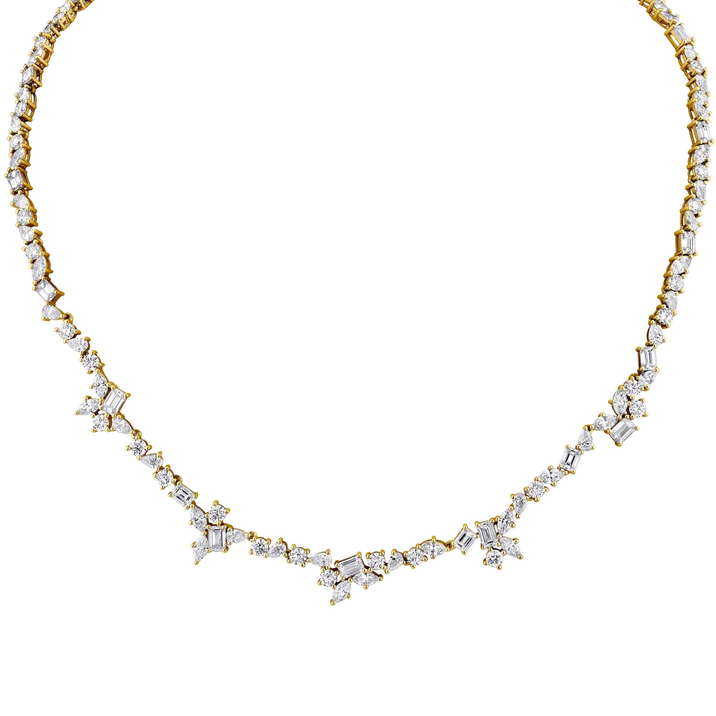 MICHAEL M Fashion Necklaces 18K Yellow Gold Montage Eternity Tennis Necklace CN358