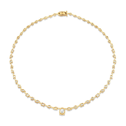 Montage Oval Diamond Center Riviera Necklace