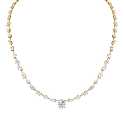 Montage Oval Diamond Center Riviera Necklace