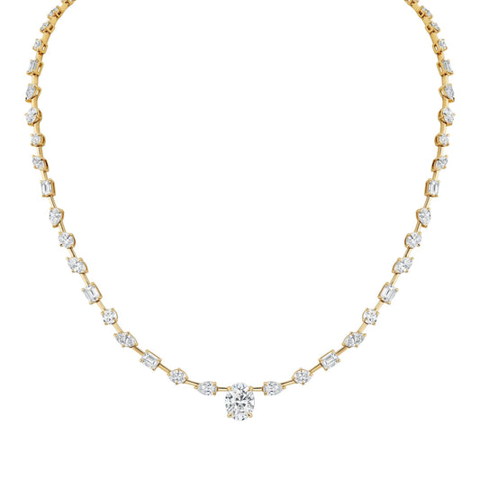 Montage Oval Diamond Center Riviera Necklace