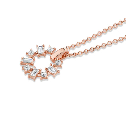 Montage Baguette and Princess Cut Ring Pendant