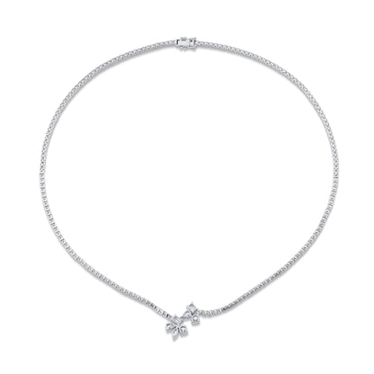 Montage Cluster Drop Tennis Necklace