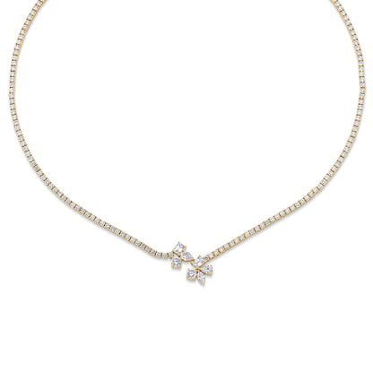 Montage Cluster Drop Tennis Necklace