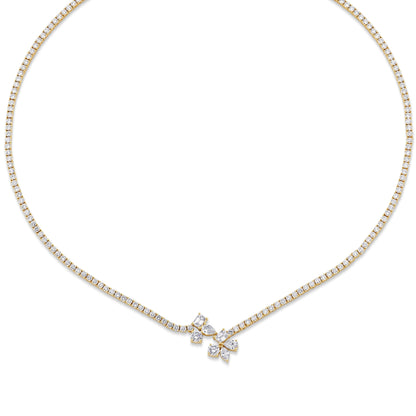 Montage Cluster Drop Tennis Necklace