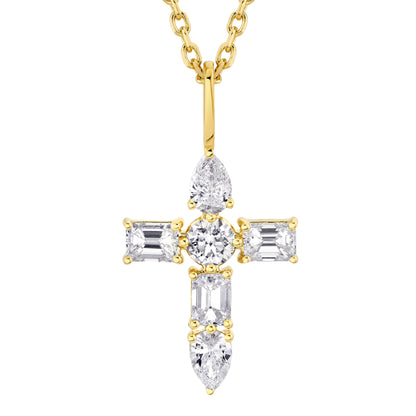 Montage Diamond Emerald Cross Pendant