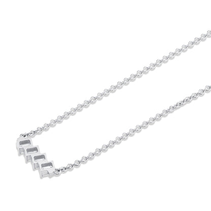 Montage Emerald Cut Diamond Bar Necklace