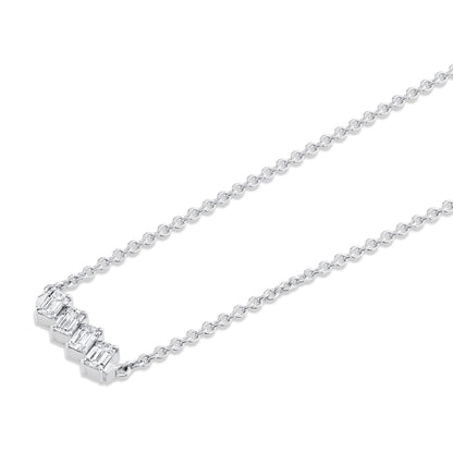 Montage Emerald Cut Diamond Bar Necklace