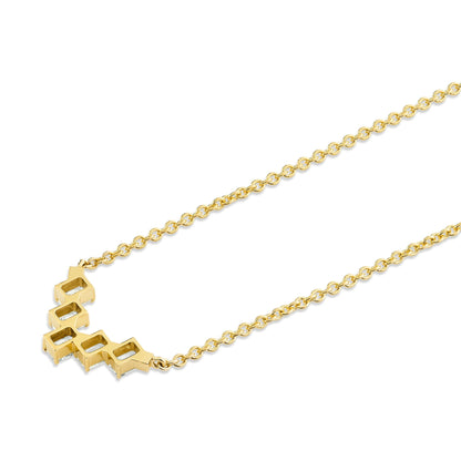 Montage Emerald Cut Diamond Chevron Necklace