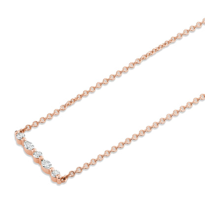 Montage Marquise and Round Cut Diamond Bar Necklace