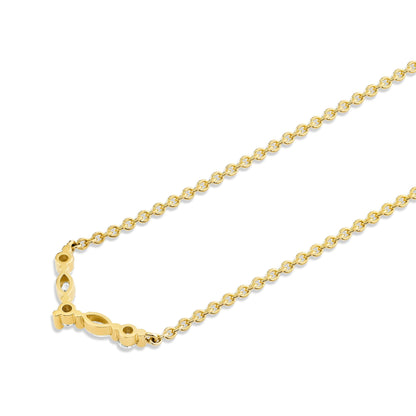 Montage Marquise and Round Cut Diamond Chevron Necklace