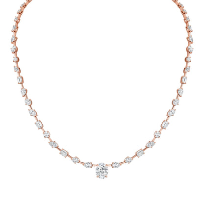 Montage Oval Diamond Center Riviera Necklace