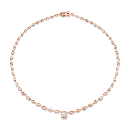 Montage Oval Diamond Center Riviera Necklace