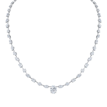 Montage Oval Diamond Center Riviera Necklace