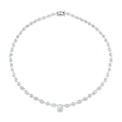 Montage Oval Diamond Center Riviera Necklace
