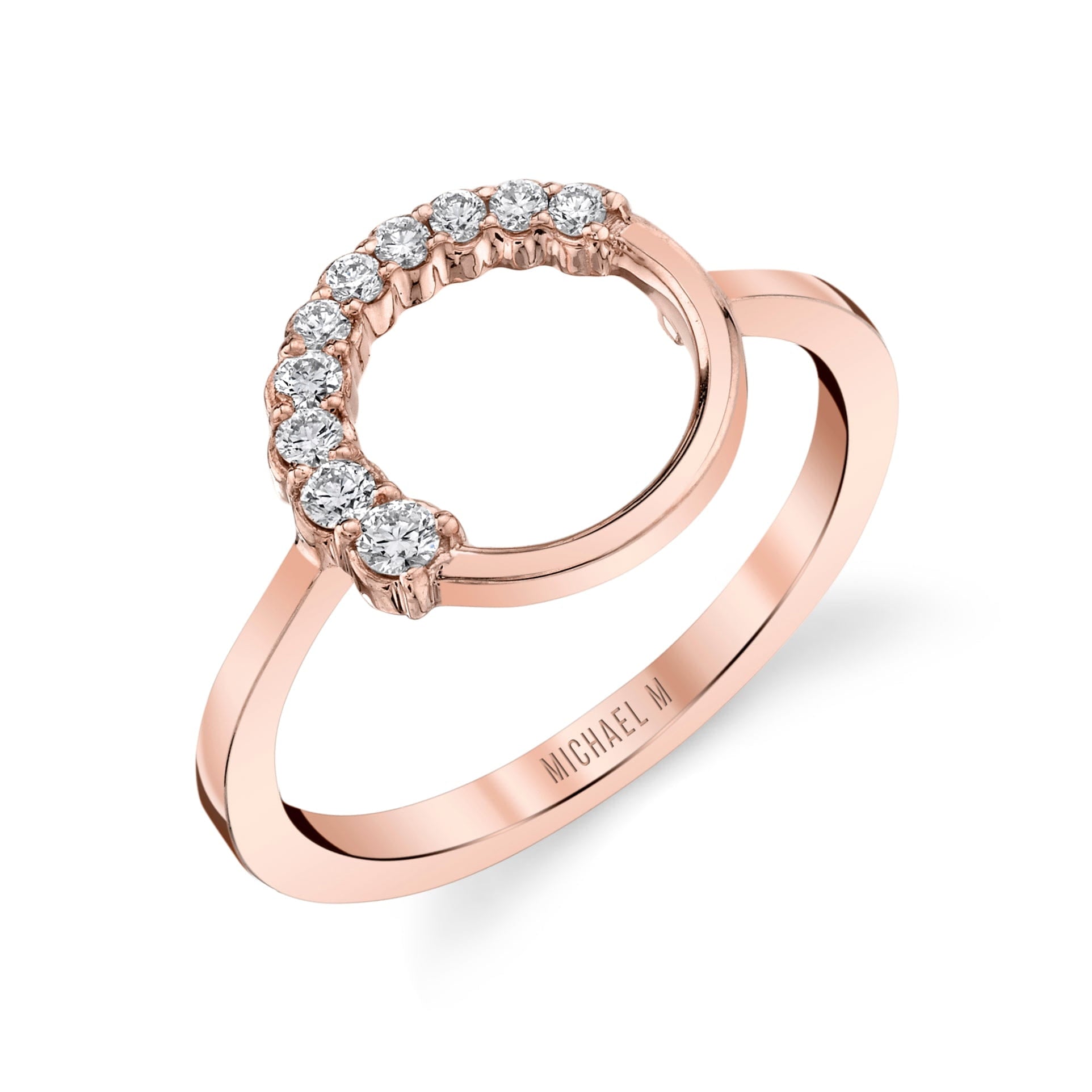 MICHAEL M Fashion Rings 14K Rose Gold / 4 Open Circle Diamond Ring F310