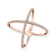 MICHAEL M Fashion Rings 14K Rose Gold / 4 Open Criss Cross Diamond Ring F280-RG4