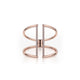 MICHAEL M Fashion Rings 14K Rose Gold / 6.5 Double Band Diamond Bar Ring F288-RG6.5