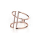 Double Band Diamond Bar Ring 6.5