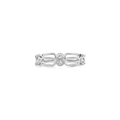 MICHAEL M Fashion Rings 14K White Gold / 4 Connection Ring F358