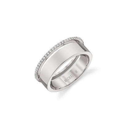 MICHAEL M Fashion Rings 14K White Gold / 4 Dual Band B325