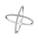 MICHAEL M Fashion Rings 14K White Gold / 4 Open Criss Cross Diamond Ring F280-WG4
