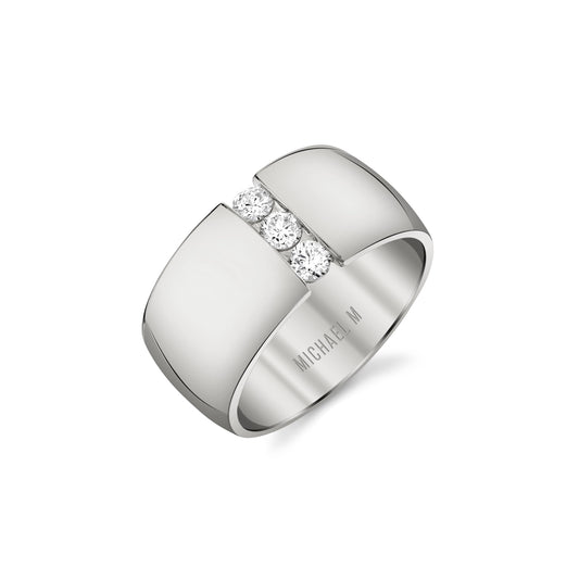 Silver Orb Split Cigar Ring