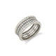 MICHAEL M Fashion Rings 14K White Gold / 4 Tetra Double Pavé Band B362