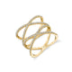 MICHAEL M Fashion Rings 14K Yellow Gold / 4 Double Diamond Criss Cross Ring F281