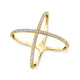 MICHAEL M Fashion Rings 14K Yellow Gold / 4 Open Criss Cross Diamond Ring F280-YG4