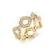 MICHAEL M Fashion Rings 14K Yellow Gold / 4 Pavé Hex Infinity Band F505