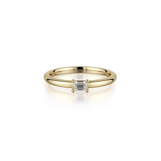 MICHAEL M Fashion Rings 14K Yellow Gold / 4 Petite Solitaire Diamond Ring B324-YG4