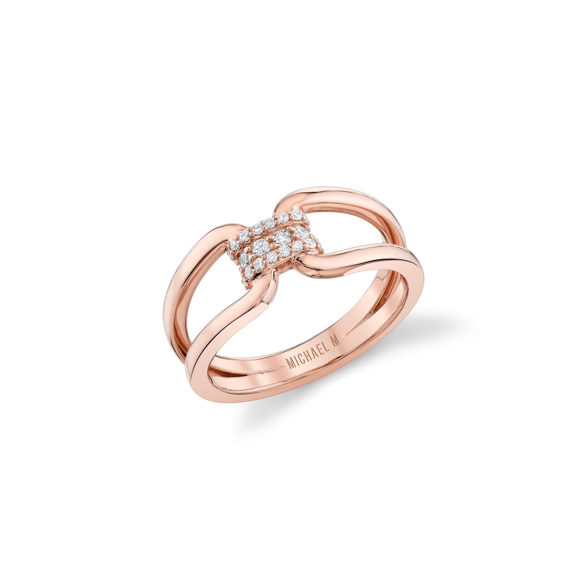 MICHAEL M Fashion Rings 18K Rose Gold / 4 Europa Interlink Ring F416
