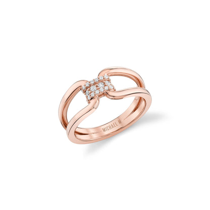MICHAEL M Fashion Rings 18K Rose Gold / 4 Europa Interlink Ring F416