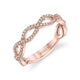MICHAEL M Fashion Rings 18K Rose Gold Braided Diamond Band B317-RG4