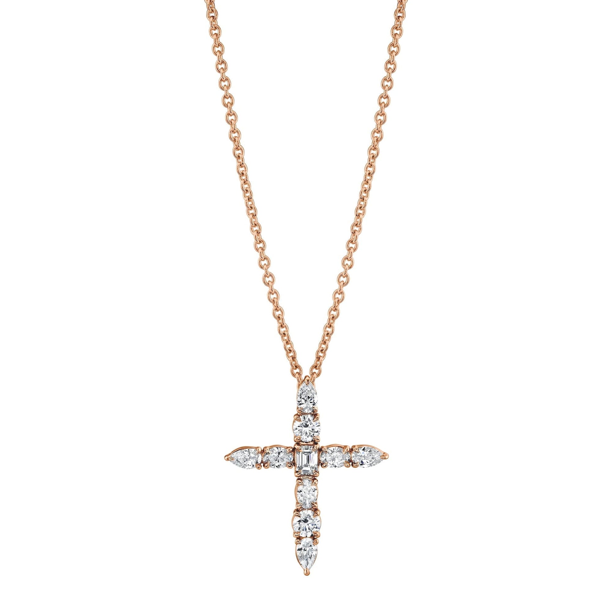 MICHAEL M Fashion Rings 18K Rose Gold Montage Cross Pendant