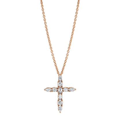MICHAEL M Fashion Rings 18K Rose Gold Montage Cross Pendant