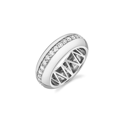 MICHAEL M Fashion Rings 18K White Gold / 4 Orb Split Band F528
