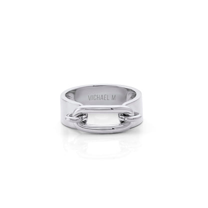 MICHAEL M Fashion Rings 18K White Gold / 4 Two Tone Luxe Link Ring F360