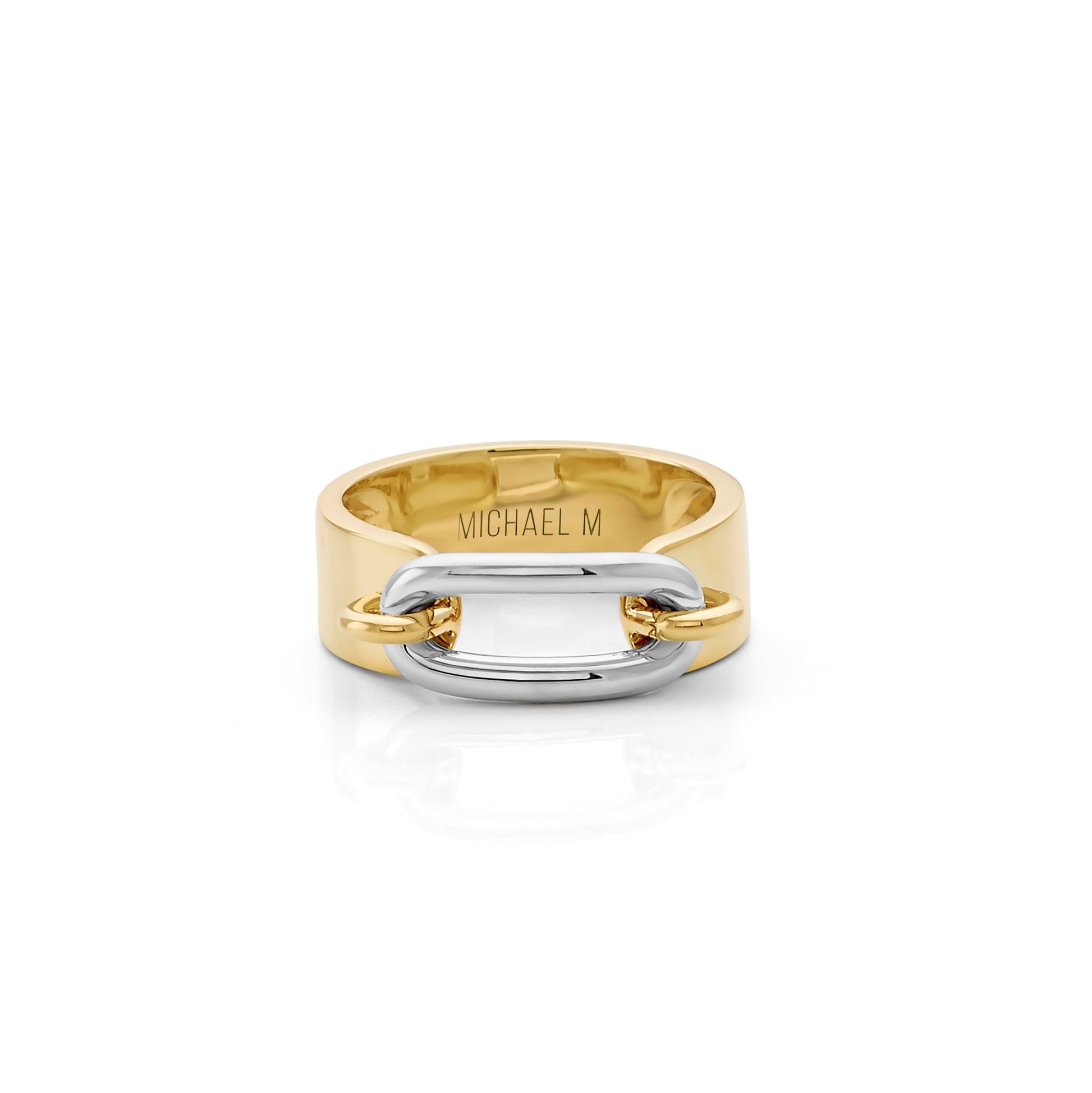 MICHAEL M Fashion Rings 18K Yellow Gold / 4 Two Tone Luxe Link Ring F360