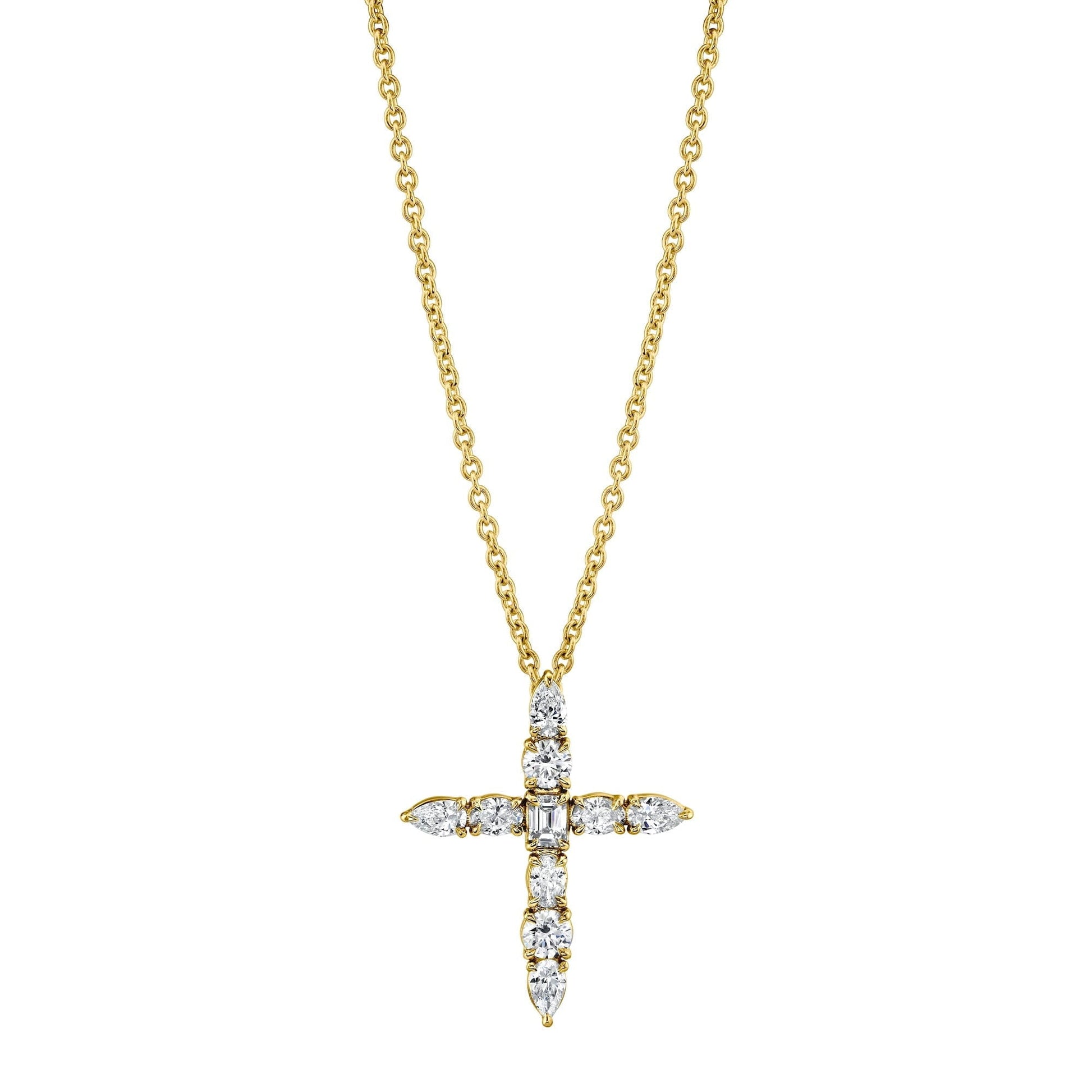 MICHAEL M Fashion Rings 18K Yellow Gold Montage Cross Pendant