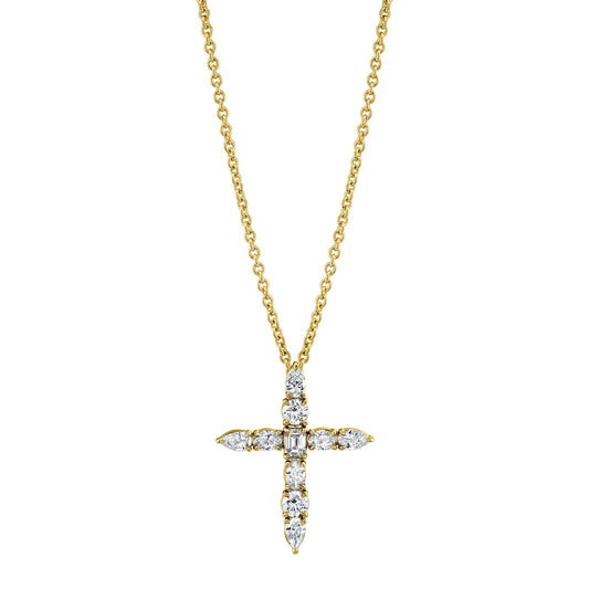 MICHAEL M Fashion Rings 18K Yellow Gold Montage Cross Pendant