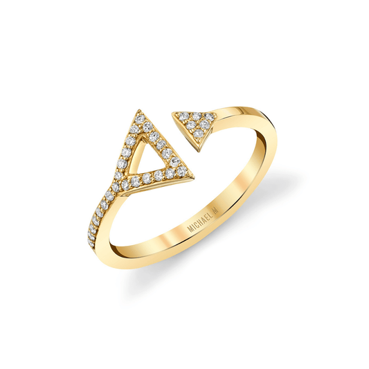 Double Diamond Triangle Ring