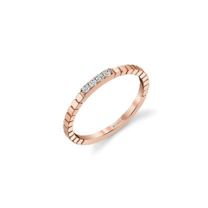 Etched  Four Diamond Band