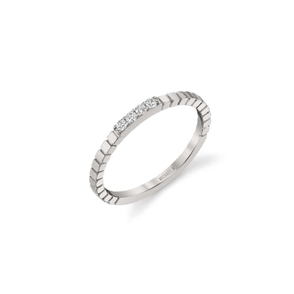 MICHAEL M Fashion Rings Etched  Four Diamond Band