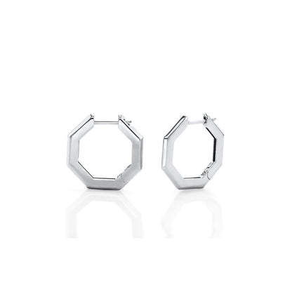 MICHAEL M Fashion Rings Medium Octave Knifed Hoop Earrings