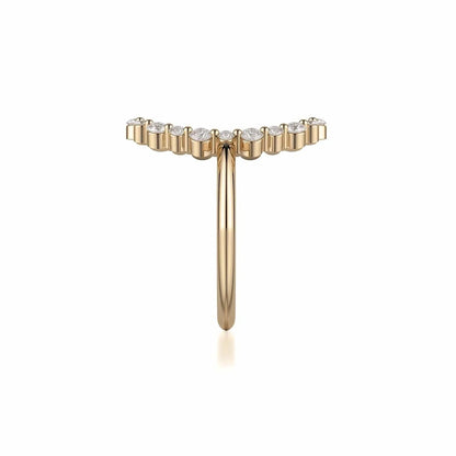 Open Oval Diamond Cluster Ring